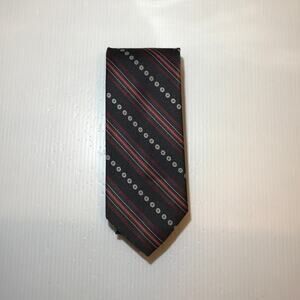 Black Red Gray Striped Short Classic Men Necktie
